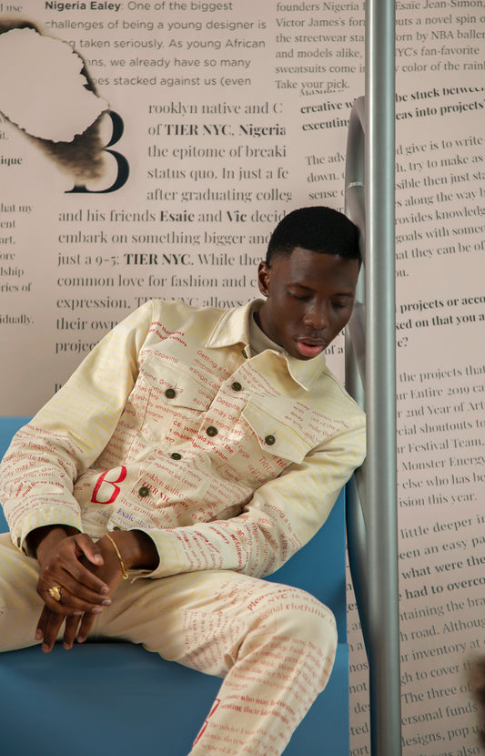 CREAM ARTICLE DENIM JACKET