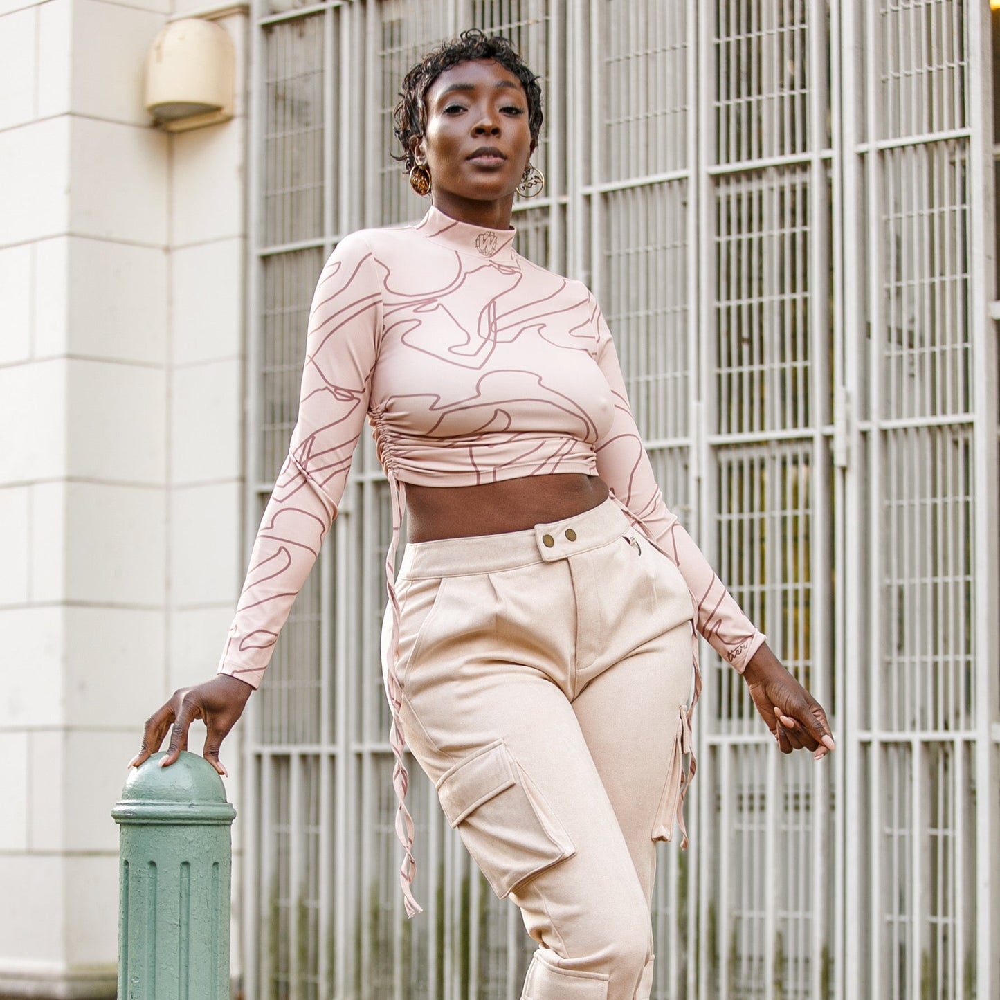 Topographic Ruched Top