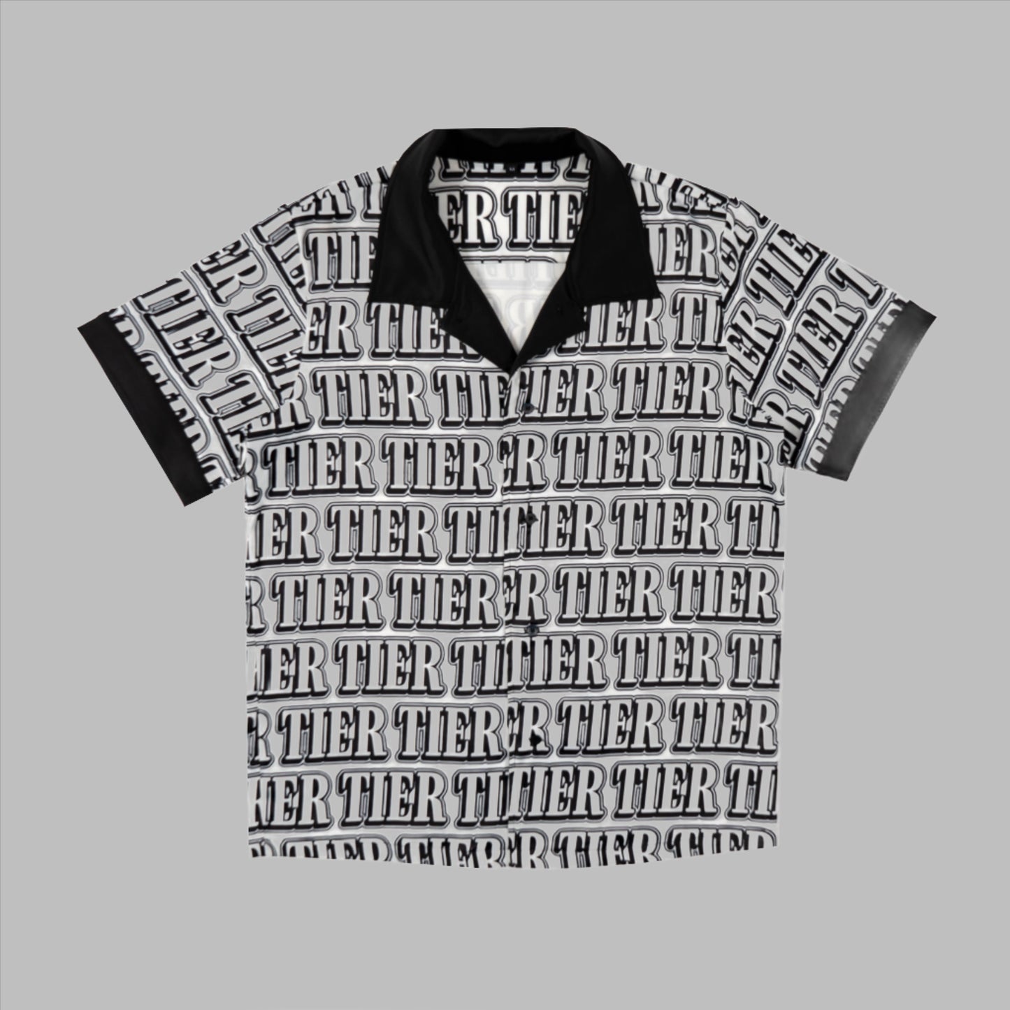 TIER Silk Monogram Button Up