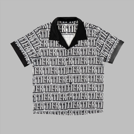 TIER Silk Monogram Button Up