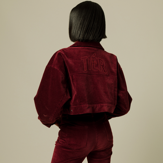 WINE TIÉR CORDUROY CROPPED JACKET