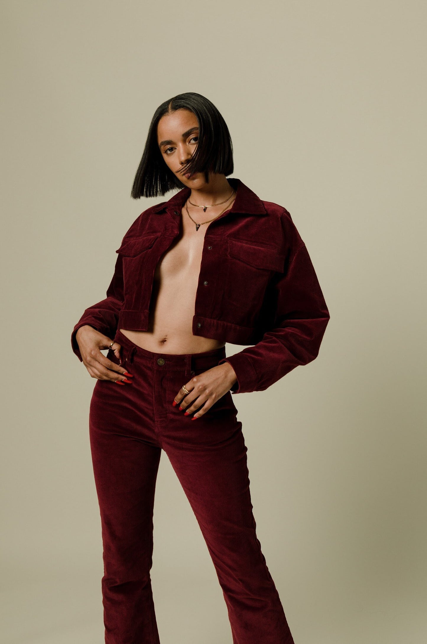 WINE TIÉR CORDUROY PANTS