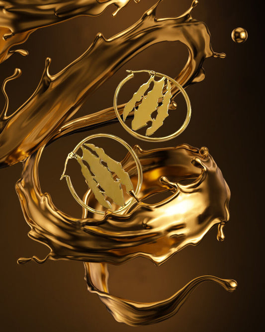 TIER RIP LOGO HOOP EARRINGS