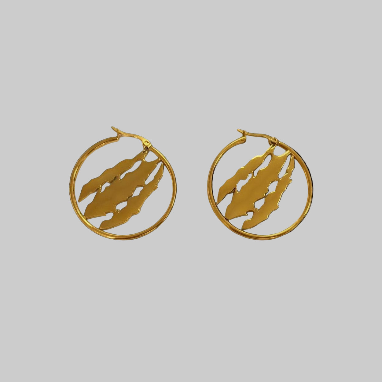 TIER RIP LOGO HOOP EARRINGS
