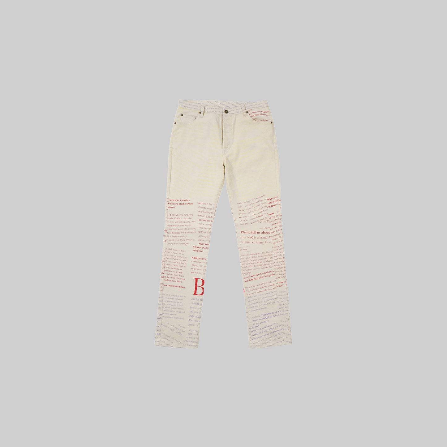CREAM ARTICLE DENIM PANT