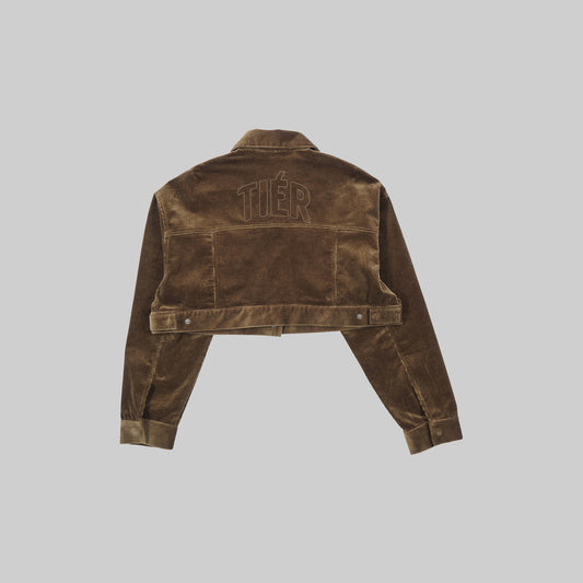 OLIVE TIÉR CROPPED CORDUROY JACKET