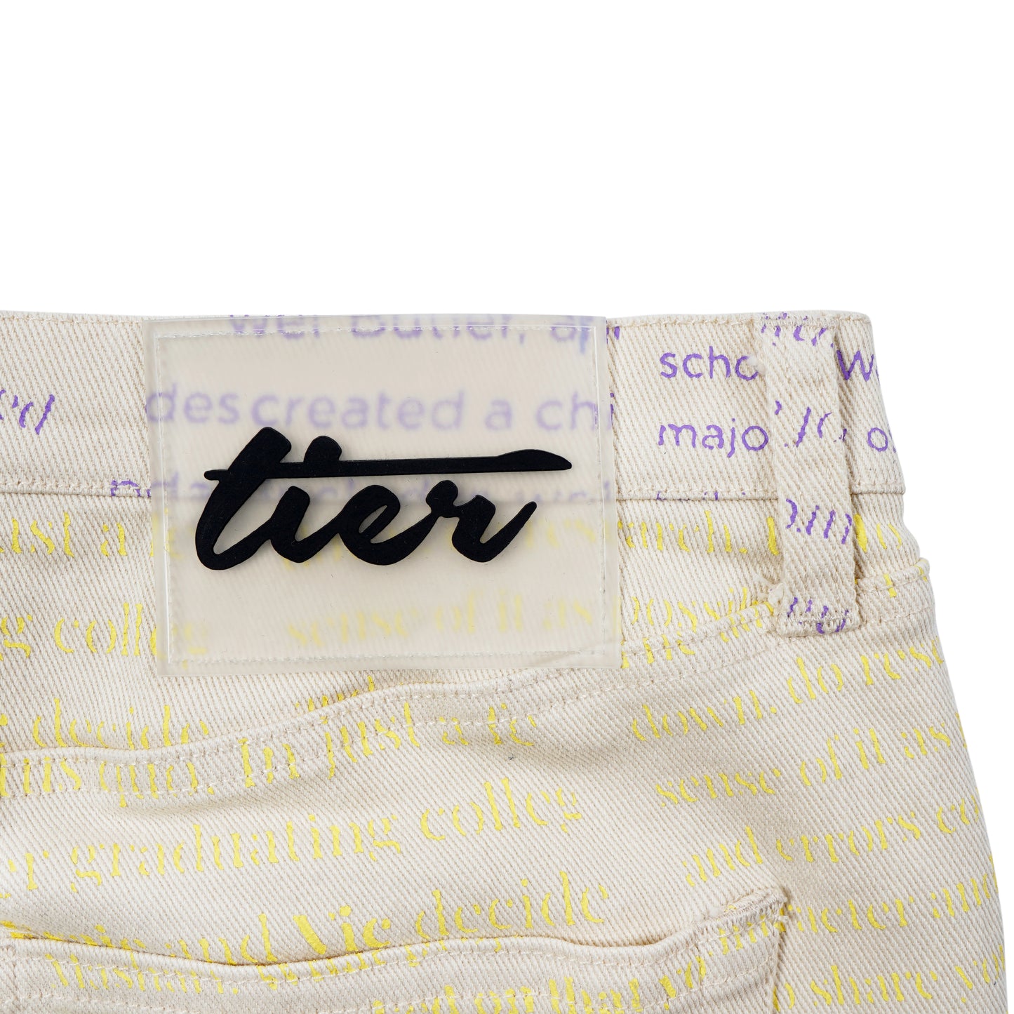 CREAM ARTICLE DENIM PANT