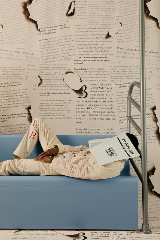 CREAM ARTICLE DENIM PANT